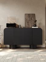 Meuble d'entrée moderne italien haut de gamme en bois noir avec 2 tiroirs, rangement décoratif réglable pour salon, mobilier de maison