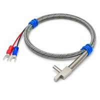 T Shape Flat Lug K Type Thermocouple WRN Flexible Stainless Steel Braided Wire IP65 OEM ODM Temperature Measurement