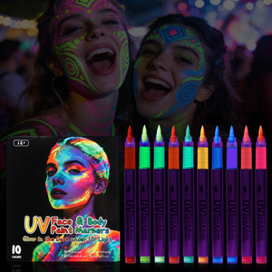Juego de 12 Rotuladores de Pintura Corporal y Facial UV Luminosos, Rotuladores Acrílicos para Fiestas, Decoración Creativa para Fiestas y Bares - Product Image 1