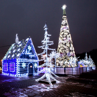 Décoration lumineuse personnalisée sur le thème de la maison de Noël pour centre commercial, parc, festival, lieu photo, installation de vacances