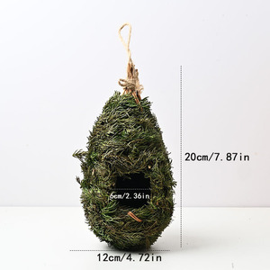 รังนกหญ้าทำมือ Ajesty ขนาด 20x12 ซม. ของตกแต่งสวนแบบแขวนสำหรับนก - Product Image 3