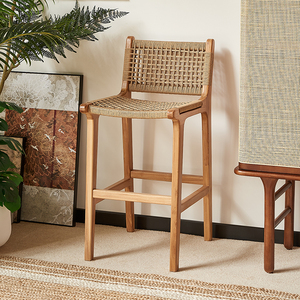 <span class=keywords><strong>Sillas</strong></span> <span class=keywords><strong>Altas</strong></span> <span class=keywords><strong>de</strong></span> <span class=keywords><strong>Comedor</strong></span> <span class=keywords><strong>de</strong></span> Diseño Reciente en Madera Maciza y Tejido <span class=keywords><strong>de</strong></span> Ratán para Ocio - Product Image 3