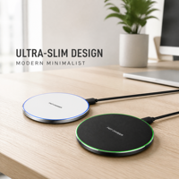 Chargeur sans fil magnétique de bureau ultra-fin 3 en 1 15W avec LED pour smartphones compatibles