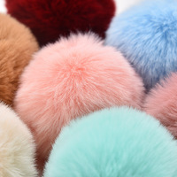 Porte-clés boule de fourrure Pompon Porte-clés Pompon Fourrure de lapin artificielle Porte-clés animaux pour meilleur ami Sac de voiture Porte-clés 23 couleurs