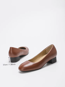 1367-1 <span class=keywords><strong>Chaussures</strong></span> de Ville Tendance pour <span class=keywords><strong>Femme</strong></span> à Enfiler, Talon Compensé Carré Bas, Semelle Intérieure de Haute Qualité pour Tenue de Bureau - Product Image 4