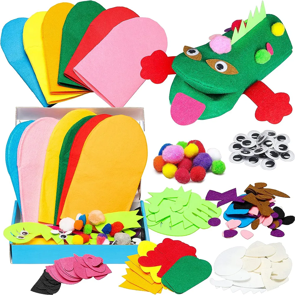 Kit de fabrication de marionnettes à main A324 Storytelling Role Play DIY pour enfants Art Craft Felt Sock Toys Creative Make Your Own Monster Hand Puppet