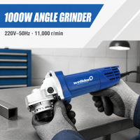 Meuleuse d'angle Welldon 100 mm 1000 W 220 V, meuleuse électrique 4 pouces pour la découpe, le meulage et le polissage des métaux