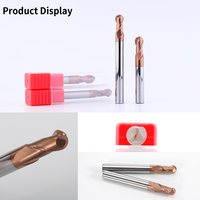 HANDERK 2 flûte boule nez fraise Hrc55 carbure de tungstène fraise en bout ensemble pour CNC