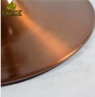 Or rose luxueux # Base de table Tulip en acier inoxydable 304 avec coque extérieure brossée et plaque supérieure en fer avec revêtement en poudre noire