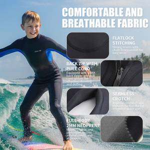 Trajes de Neopreno para Niños, Traje de Buceo Completo de 2 mm, Traje de Neopreno para Natación, Fatos de Mergulhos, Combinaison, Surf - Product Image 3