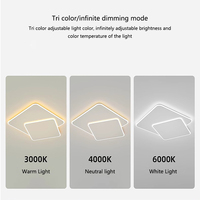 Plafonnier LED carré ultra-fin moderne en fer et acrylique, à intensité variable, pour salon, chambre et décoration intérieure (vente en gros)
