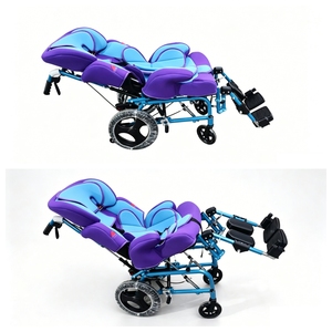 Fauteuil roulant manuel pliable léger pour enfants atteints de paralysie cérébrale avec support dorsal - Product Image 1