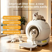 Bac à litière pour chat autonettoyant de 78 L avec surveillance à distance par application, ramassage automatique et isolation des odeurs
