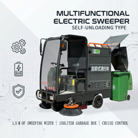 Balayeuse routière multifonctionnelle autopropulsée électrique 48V avec benne de 150L à déchargement automatique