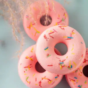 Donut Tắm Bom Bong Bóng Tắm Hương Liệu Cơ Thể Chăm Sóc Bathbomb Spa Tắm Sang Trọng Bán Buôn Hữu Cơ Handmade Có Ga Hữu Cơ Trẻ Em Vòng