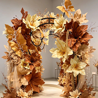 G-83 Arche florale aux tons chauds de la terre, grande composition florale artisanale pour la décoration de lieux de mariage, banquets et vitrines intérieures