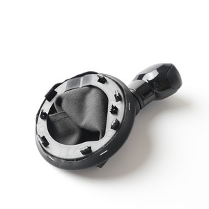 Cache-poussière en cuir noir pour pommeau de levier de vitesse de voiture, modèle 301, couleur unie, compatible avec les housses de volant - Product Image 2