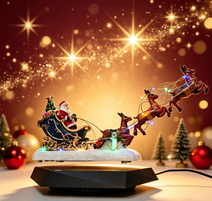 Trineo 3D Magnético Levitante con Renos y Luz, Adorno de Escritorio, Decoración Navideña para Mesa, Decoración Festiva de Navidad - Product Image 5