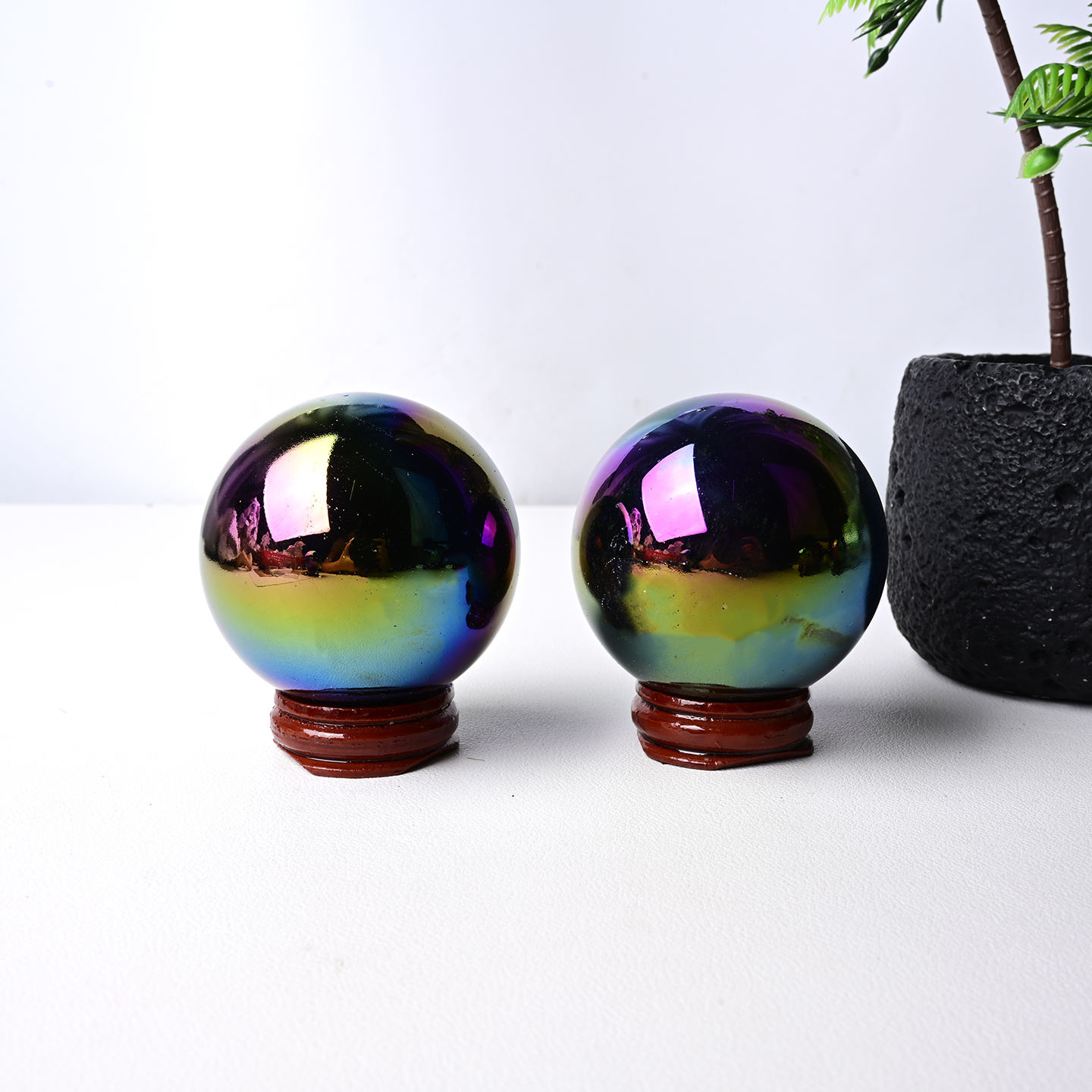 Electroplated obsidian Ball