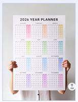 Calendrier mural personnalisé A3 A2 avec logo 2026-2027, planificateur mensuel en gros, calendriers en papier à suspendre pour le bureau, l'école et la papeterie