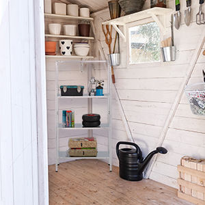 Étagère <span class=keywords><strong>d</strong></span>'<span class=keywords><strong>angle</strong></span> en métal à 5 niveaux légère, <span class=keywords><strong>palette</strong></span> empilable pour la maison, balcon, chambre, cuisine, salle de bain, étagère en acier protégée contre la corrosion - Product Image 4