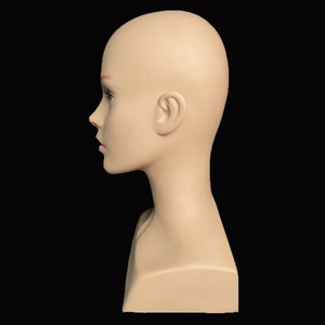 Cabeza de maniquí afroamericano femenino con hombros para exhibición de peluca cabeza de Maniquí de PVC herramienta de extensión de cabello - Product Image 3