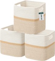 Panier de rangement en corde de coton tressé fait main, pliable, pour linge, grands paniers avec poignées durables – Vente chaude