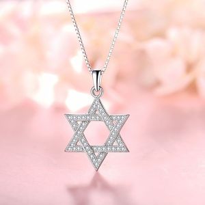 Hot Bán Hàn Quốc 925 Sterling <span class=keywords><strong>Silver</strong></span> Zircon Sao Của <span class=keywords><strong>David</strong></span> Mặt Dây Chuyền Vòng Cổ Cho Phụ Nữ Cô Gái - Product Image 2