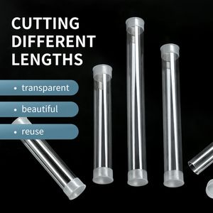 <span class=keywords><strong>Tube</strong></span> d'emballage pour PC à bas prix, <span class=keywords><strong>tube</strong></span> d'emballage transparent extrudé personnalisé, longueur de coupe avec bouchons pour le stockage de billes - Product Image 3