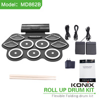 KONIX toptan davul pedi roll up bateri seti elektronik davul seti bateria elektronica çocuk oyuncakları müzik aletleri