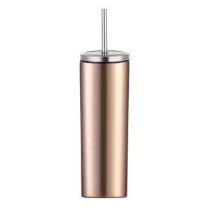 Gobelet droit en acier inoxydable de 20 oz avec couvercle à paille vissable - Product Image 3