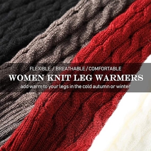 Womens 80s <strong>Neon</strong> Ribbed Knit Leg Warmer for Dance Yoga Winter Knitted Crochet Long Legging Socks Cable Knit Leg Warmers for Girl - Product Image 3