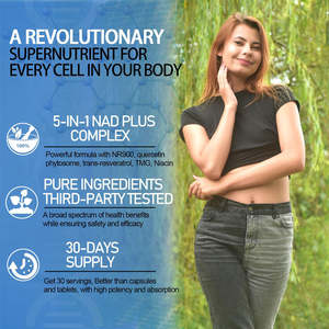 Etiqueta privada NAD suplemento liposomal nicotinamida ribósido resveratrol NAD gotas antienvejecimiento alta potencia NAD Plus líquido - Product Image 4