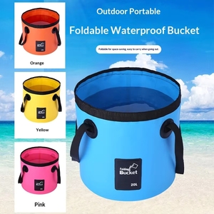 Seau de stockage d'<span class=keywords><strong>eau</strong></span> pliable et étanche, sac portable, adapté pour le camping, la pêche, les pique-niques, le nettoyage domestique - Product Image 4