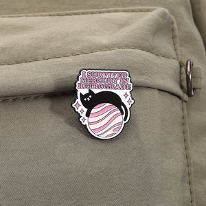 Sobreviví a <span class=keywords><strong>mercurio</strong></span> en esmalte retrógrado Pin divertido astrología Metal broche solapa insignia joyería regalo al por mayor - Product Image 3