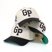 Proveedor OEM, Gorra Deportiva Unisex Europea de 6 Paneles, Logotipo Bordado en 3D, Dos Tonos, Gorras de Béisbol con Visera Curva, Personalizables para Equipos