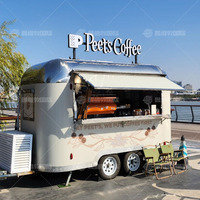Fourgonnette alimentaire mobile multifonctionnelle en acier inoxydable pour l'extérieur, avec four à pizza intégré, pour la vente de hot-dogs et de snacks, résistante à la rouille