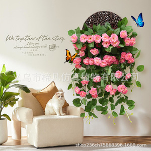 Mur de roses artificielles suspendues en PU, fleurs en soie écologiques, décoration intérieure, accessoires d'extérieur - Product Image 4