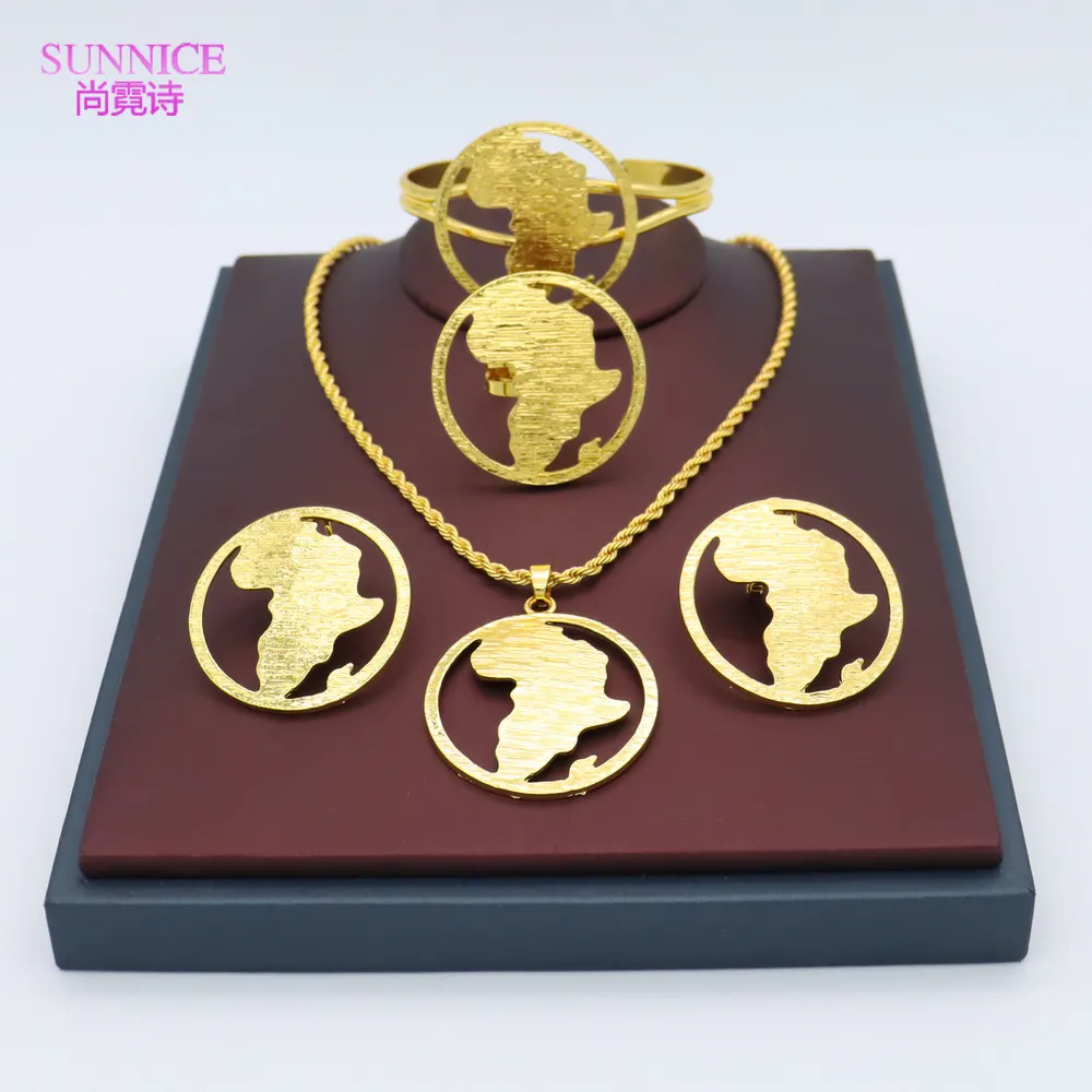 5PCS Bijoux Pour Femme Uniquely Designed 18K Gold Plated Geometric Pattern Jewelry Set For Wedding