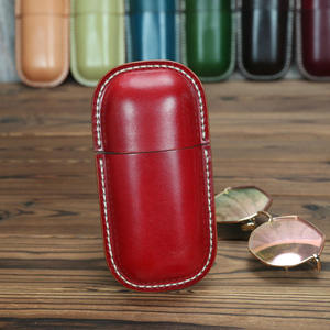 Étui à lunettes rétro fait main en cuir tanné végétal, boîte créative portable en cuir de vache véritable, pochette pour lunettes - Product Image 6