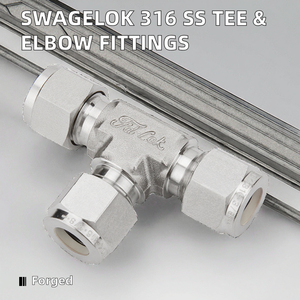 Swagelok 316 thép không gỉ ống đôi ferrule <span class=keywords><strong>TEE</strong></span> phù hợp Báo Chí khuỷu tay giảm đánh bóng giả mạo 6000psi Ống Fittings-1pc - Product Image 2