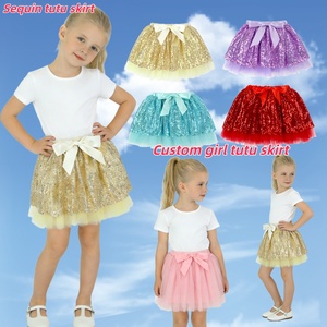 Falda Tutú de Lentejuelas Doradas Personalizada para Niñas, <span class=keywords><strong>con</strong></span> Capas de Tul y Lazo de Satén, para Fiestas de Cumpleaños, Tutú Brillante <span class=keywords><strong>con</strong></span> Lentejuelas para Niñas de 0 a 24 Meses - Product Image 1