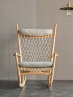 Fauteuil à bascule d'inspiration vintage, fauteuil artistique en corde tressée, décoration tendance pour la maison, lit de repos inclinable pour véranda et pelouse