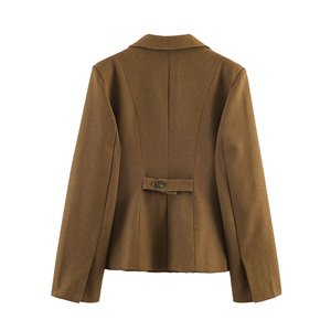 Blazer Sólido <span class=keywords><strong>de</strong></span> Diseño para <span class=keywords><strong>Mujer</strong></span> 2026, <span class=keywords><strong>Chaqueta</strong></span> Elegante <span class=keywords><strong>de</strong></span> Oficina para el Trabajo, OEM/ODM por Fábrica China, Abrigos Formales - Product Image 2