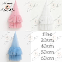 ANNIELU Voilage de plafond en tulle rose romantique effet nuage, décoration de mariage, tissu en tulle moelleux à volants pour toile de fond et scène événementielle