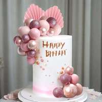 Accessoires de décoration de gâteaux, ensemble de 32 pièces, boules de poudre, éventails en papier, accessoires pour gâteaux, décoration de table de dessert d'anniversaire