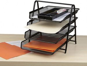 Wholesale Metal Mesh 4 Layers Office Removable <b>Document</b> Tray Letter Tray Desk Organizer - Product Image 2