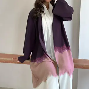 YFS 2024 Hot Selling Kimono Abaya Ladies Tie Dye Gradient Robes Modest Blouses Dubai Abaya Women Muslim Dress