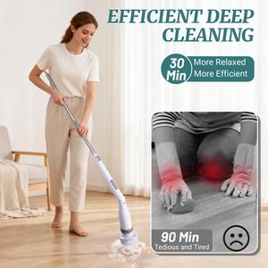 Cepillo de Limpieza Eléctrico 2025, Gran Venta, IPX7, Inalámbrico, Giratorio, con Mango de Aluminio Ajustable, para Limpieza del Hogar y Baño - Product Image 3