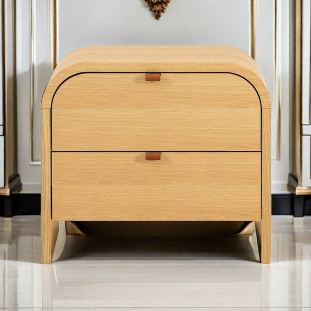Factory Direct High Quality American Style Minimalist Wide Nightstand Bedside Table Made of Wood for Bedroom Use